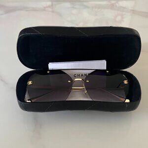 CHANEL CH052 Rimless Sunglasses | Gold | Pristine Condition